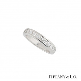 Tiffany & Co Half Diamond Eternity Ring in Platinum 